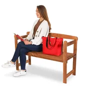 Ławki ogrodowe - Drewniana Ławka Ogrodowa Z Oparciem Lg01 Brązowa Drewno Sosnowe / Wamar-Sosenka - miniaturka - grafika 1