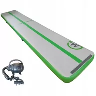 Maty do ćwiczeń - Airtrack Dmuchana Mata Gimnastyczna Master 600 X 100 X 20 Cm Grey-Green - miniaturka - grafika 1