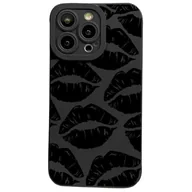 Etui i futerały do telefonów - Cutecasee Lips Kiss Print miękkie silikonowe etui na telefon iPhone kompatybilne z iPhone 14 Pro Max, czarne - miniaturka - grafika 1