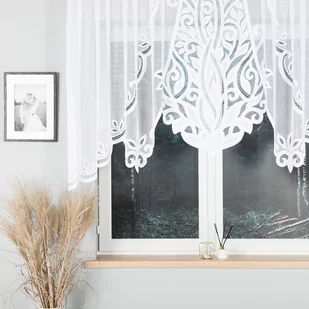 Firanka żakardowa konfekcjonowana, 120x300cm, kolor biały POLA - Firany - miniaturka - grafika 1