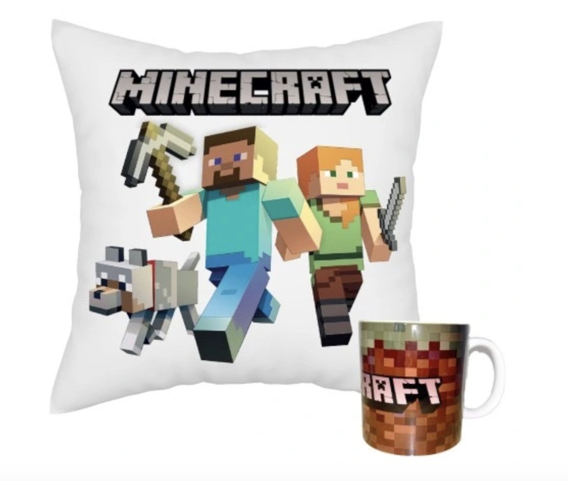 ZESTAW PODUSZKA + KUBEK Prezent MINECRAFT GRA STEVE + IMIĘ 6