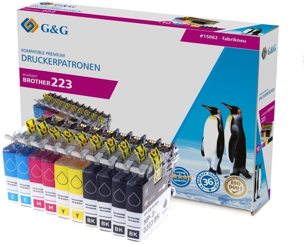 Tusz G&G Patrone Brother LC-223 XL zestaw 10 4xBK, po 2x C,M,Y 15062