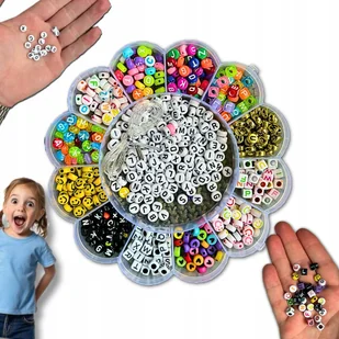 ZESTAW KORALIKÓW DO ROBIENIA BIŻUTERII KREATYWNY ZESTAW KORALIKÓW - Prace ręczne dla dzieci - miniaturka - grafika 1