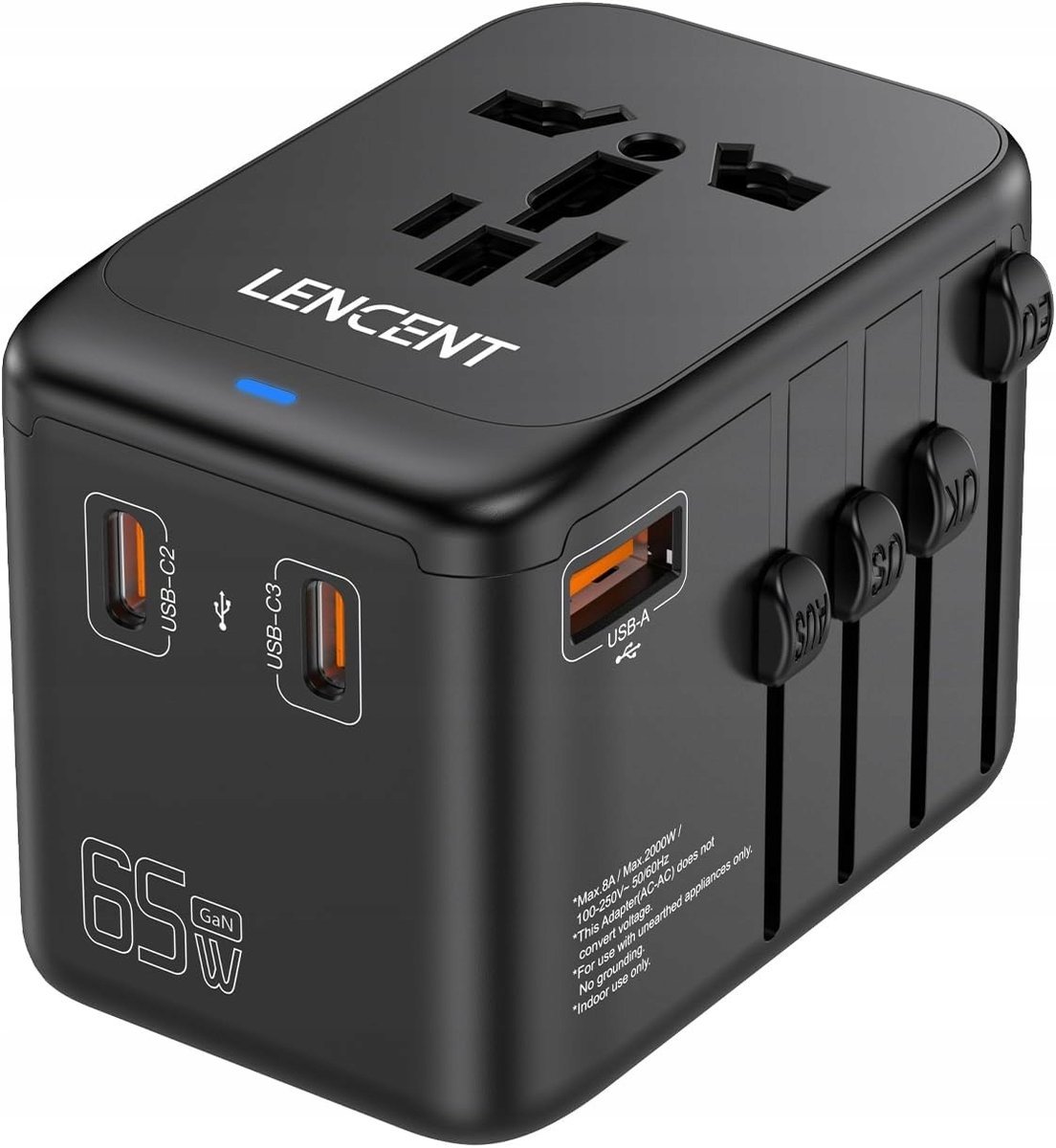 Lencent 65W Adapter Podróżny Uniwersalny