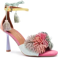 Sandały damskie - Kurt Geiger Skórzane sandały na szpilce 225-POM POM - miniaturka - grafika 1