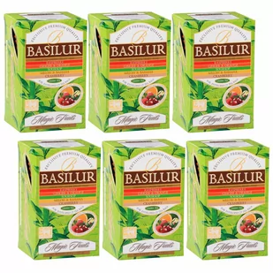 BASILUR Fruit Infusions - Zielona herbata owocowa, 5 smaków w saszetkach 25 x 1,5 g x6 - Herbata - miniaturka - grafika 1