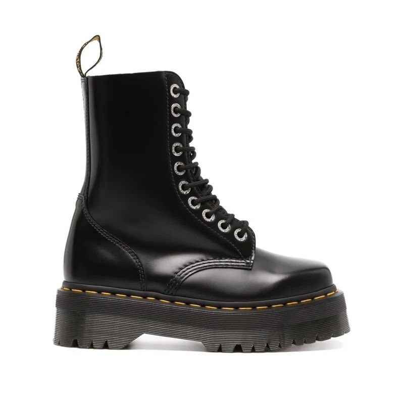 tronchetto e stivaletto donna dr. martens 31147001 - 1490quad squared polished smooth black