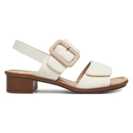 Sandały damskie - RIEKER 62663-60 Ivory - miniaturka - grafika 1