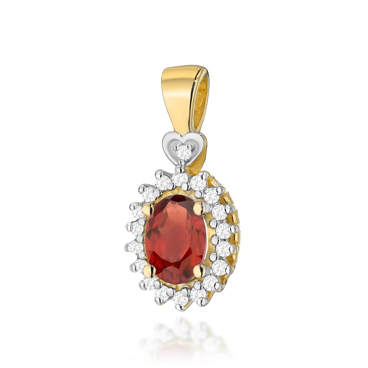 Złota zawieszka / wisiorek Granat 0,50ct żółte złoto pr. 585