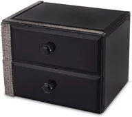 Biżuteria - akcesoria - Szkatułka kasetka na biżuterię szklana glamour czarna 12x16x12cm 169284 - miniaturka - grafika 1