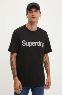 Superdry t-shirt bawełniany męski kolor czarny z nadrukiem M1012032A-02A - Koszulki męskie - miniaturka - grafika 1
