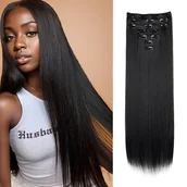 Pozostałe akcesoria fryzjerskie - TEMU Syntetyczny Długi Warkocz Pasujący do Prostych Włosów z 16 Bezpiecznymi Spinkami, Odpowiedni do Każdego Stylu dla Kobiet - miniaturka - grafika 1