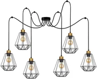 Lampy sufitowe - Lampa czarna 6-ramienna pająk A1-S23 - miniaturka - grafika 1