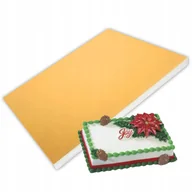 Dodatki do ciast w proszku - Podkład pod tort styrodur złoty gruby podkładka na ciasto święta 45x35 cm - miniaturka - grafika 1