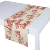 Obrusy i serwetki - Dekoria Bieżnik prostokątny tło ecru czerwone postacie 40x130 cm Avinon 410-132-15 - miniaturka - grafika 1