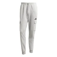Spodnie męskie - adidas Mężczyźni ESSENTIALS FEELCOZY FLEECE CARGO PANT, medium grey heather/black, S - miniaturka - grafika 1