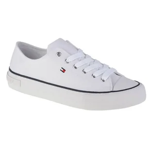 Buty Tommy Hilfiger Low Cut Lace-Up Sneaker W T3A4-32118-0890100 białe - Trampki damskie - miniaturka - grafika 1