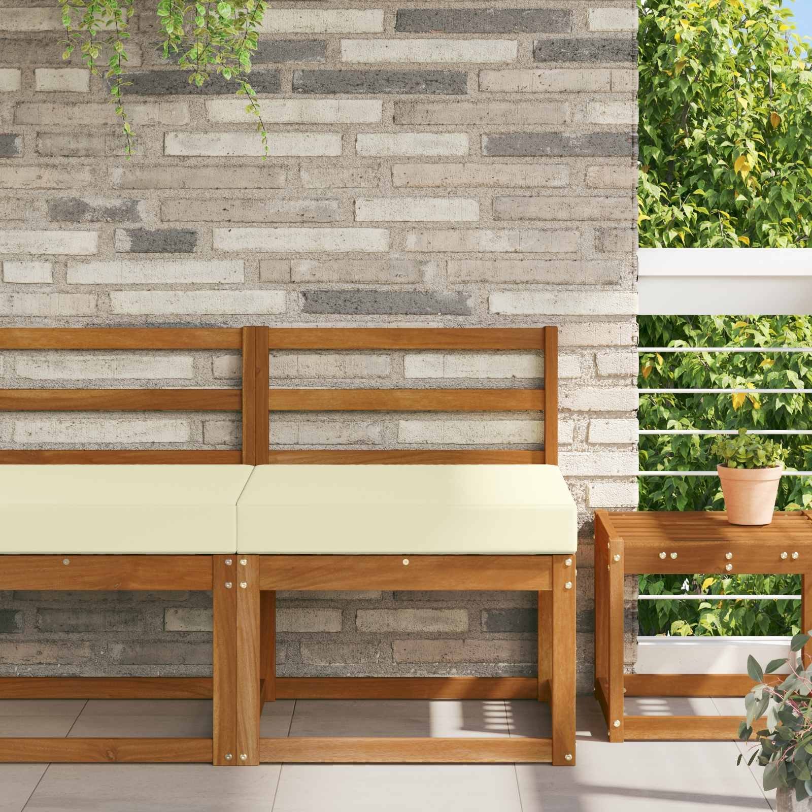 vidaXL Poduszka do sofy na zewnątrz Kremowy 60 x 60 x 8 cm Poliester 900695