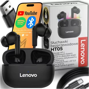 SŁUCHAWKI BEZPRZEWODOWE LENOVO HT05 BLUETOOTH DOUSZNE SPORTOWE GAMINGOWE PL - Słuchawki - miniaturka - grafika 1