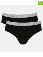Majtki męskie - Sloggi Slipy (2 pary) w kolorze czarnym - miniaturka - grafika 1