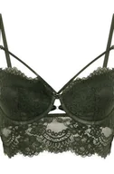 Biustonosze - Hunkemöller Usztywniony długi biustonosz Amara z fiszbinami Zielony - miniaturka - grafika 1
