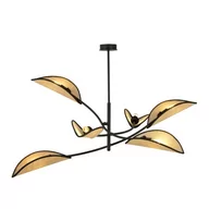 Lampy sufitowe - Emibig LOTUS 6 BLACK/RATTAN 1108/6 lampa sufitowa żyrandol oryginalny Design abażury 1108/6 - miniaturka - grafika 1