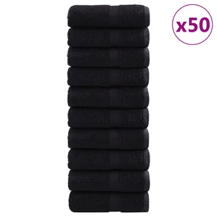 vidaXL Premium Ręczniki Myjące "SOLUND" 50 sztuk Czarny 30x30 cm 550 gsm - Ręczniki - miniaturka - grafika 1