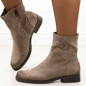 Botki damskie - Beżowe zamszowe botki damskie Vinceza 58594 - miniaturka - grafika 1