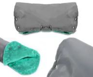 Akcesoria do wózków - Tutumi, Mufka do wózka, ocieplana, Szary/Miętowy - miniaturka - grafika 1