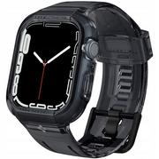 Akcesoria do smartwatchy - Spigen Etui z paskiem Liquid Crystal Pro Apple Watch 7/SE/6/5/4 - 45/44mm, czarno-przeźroczyste ACS04173 - miniaturka - grafika 1