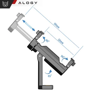 Uchwyt mini statyw na telefon aparat stojak podstawka regulowany obrotowy 360 Tripod selfie do zdjęć Alogy Czarny - Selfie stick - miniaturka - grafika 7