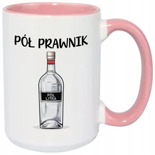 Kubek Z Nadrukiem REZENT DLA PRAWNIKA ZABAWNY Biało Różowy - Kubki - miniaturka - grafika 1