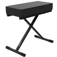 Akcesoria do instrumentów klawiszowych - AUDIBAX | KB150 ławka do fortepianu lub keyboardu składana – taboret do fortepianu z wyściółką ze sztucznej skóry – regulacja wysokości – od 49 cm do 58 cm – kolor czarny - miniaturka - grafika 1