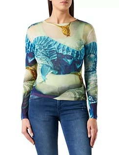 Koszulki i topy damskie - Desigual T-shirt damski Ts_Florencia, niebieski, M - grafika 1