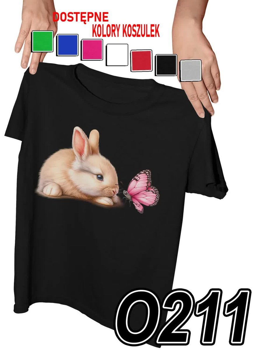 Koszulka Dziecięca Z Nadrukiem Króliczek Królik Słodziak - M 134-140