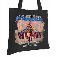 Torby i wózki na zakupy - Torba Bawełniana dla Dziennikarza Czarna Prezent ekologiczna Trwały Nadruk - miniaturka - grafika 1