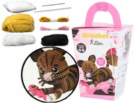 Pasmanteria - ZESTAW DO SZYDEŁKOWANIA WŁÓCZKA SZYDEŁKO IGŁA 16,5 cm MASKOTKA KOTEK + RYBA - miniaturka - grafika 1