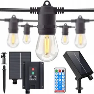 Lampy ogrodowe - Girlanda solarna LED ogrodowa świetlna 20m + 20x E27 LED filament SuperLED - miniaturka - grafika 1