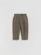 Spodenki dla niemowląt - Reserved - Tkaninowe spodnie - ciemnobrązowy - miniaturka - grafika 1