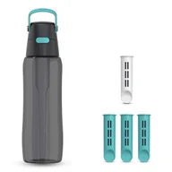 Butelki filtrujące - Butelka filtrująca Dafi SOLID 0,7 turkusowa zbiornik czarny 4 filtry - miniaturka - grafika 1