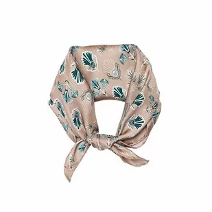 Hermine Hold Jedwabny szalik w kwiaty Deco, BEIGE-GREEN - Apaszki i szaliki damskie - miniaturka - grafika 1