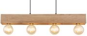 Lampy sufitowe - Globo Erna 15655-4H lampa wisząca zwis 4x60W E27 drewniana - miniaturka - grafika 1