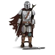 Figurki dla dzieci - Drewniany model do sklejania Star Wars - The Mandalorian - miniaturka - grafika 1