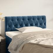 Inne meble do sypialni - Lumarko Zagłówek do łóżka, ciemnoniebieski, 100x7x78/88 cm, aksamit - miniaturka - grafika 1