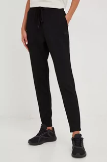 Spodnie damskie - 4F spodnie dresowe damskie kolor czarny gładkie - grafika 1
