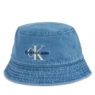 Czapki męskie - Kapelusz Calvin Klein Mono Logo Denim Bucket Hat LV04G5021G Niebieski - miniaturka - grafika 1