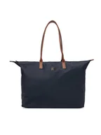 Torebki damskie - Tommy Hilfiger Torebka Popette Maxi Tote AW0AW17996 Granatowy - miniaturka - grafika 1