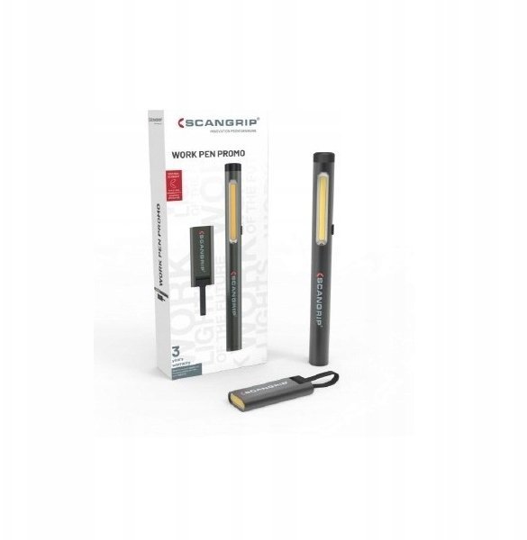 Scangrip Zestaw 49.0529 : akumulatorowa latarka długopisowa LED 200 lm WORK PEN 200 R 03.5127 + FLASH MICRO R SG490529