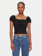 Bluzki damskie - Guess Bluzka W5GP13 KCVA1 Czarny Slim Fit - miniaturka - grafika 1