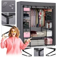 Szafy - WYSOKA SZAFA MATERIAŁOWA 12 PÓŁEK WIESZAK 170x135 - miniaturka - grafika 1